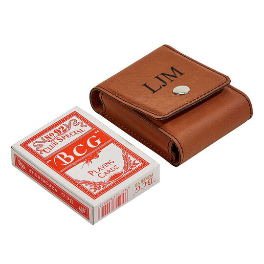 Caramel Leatherette Playing Card Case